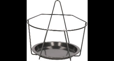 Esschert Design Balkon bloempothouder - bloembak met ophanging - zwart metaal - 22 x 21 x 20 - round