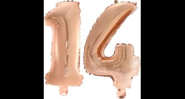 Folieballon nr. 14 Rosé Rosé Goud 41cm