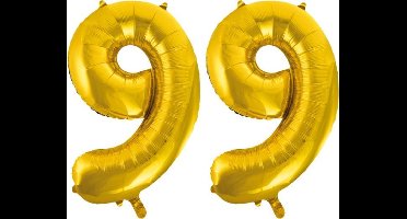 Folieballon nr. 99 Goud 86cm