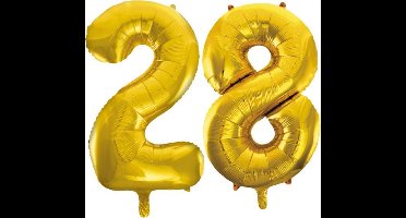 Folieballon nr. 28 Goud 86cm