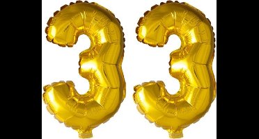 Folieballon nr. 33 Goud 41cm