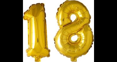Folieballon nr. 18 Goud 41cm