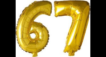 Folieballon nr. 67 Goud 41cm