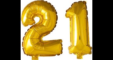 Folieballon nr. 21 Goud 41cm