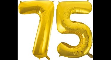Folieballon nr. 75 Goud 86cm