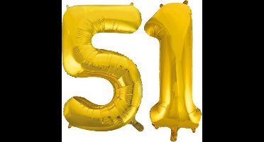 Folieballon nr. 51 Goud 86cm