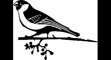 Art Bizniz tuindecoratie Geluksvogel Goudvink roest metaal - 330mm breed - 2mm dik