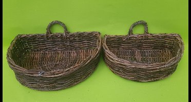 Mica Decorations Copa riet mand d. Bruin set van 2 rotan