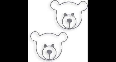 Balvi - Kapstokhaak TheBear - Grijs - Metaal - 16,5x20x5,5 cm