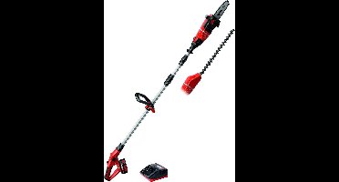 Einhell Accu Tuin-Multitool GE-HC 18 Li T Kit - Power X-Change - 18 V/3.0 Ah/Li-Ion - Zwaardlengte kettingzaag: 200 mm - Bladlengte heggenschaar: 450 mm - Tandafstand: 16 mm - Incl. 1x 3.0 Ah accu en lader