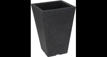 Bloempot capri vierkant - 24x24x35 cm - antraciet - weerbestendig materiaal, kunststof, elegant uiterlijk