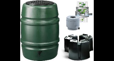 Regentonset Harcostar - 168 L Groen + Voet + Vulautomaat & Afsluiter