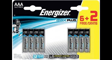 Energizer Batterijen Max Plus Lr03 AAA 6 + 2