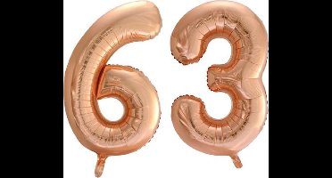 Folieballon nr. 63 Rosé Goud 86cm