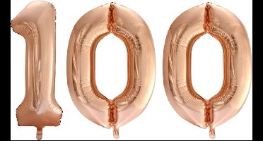 Folieballon nr. 100 Rosé Goud 86cm