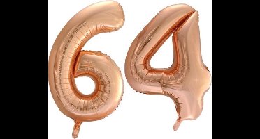 Folieballon nr. 64 Rosé Goud 86cm