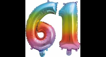Folieballon nr. 61 Regenboog 41cm