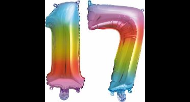 Folieballon nr. 17 Regenboog 41cm