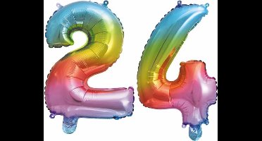 Folieballon nr. 24 Regenboog 41cm