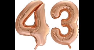 Folieballon nr. 43 Rosé Goud 86cm