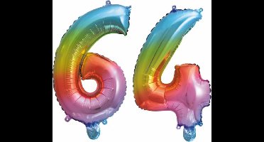 Folieballon nr. 64 Regenboog 86cm