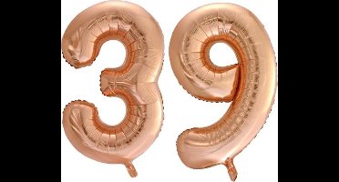 Folieballon nr. 39 Rosé Goud 86cm