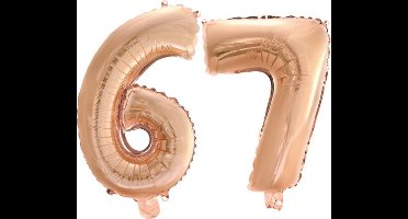 Folieballon nr. 67 Rosé Goud 41cm