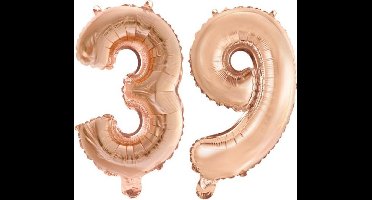 Folieballon nr. 39 Rosé Goud 41cm