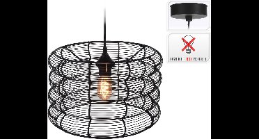 Hanglamp draad 34x23cm zwart