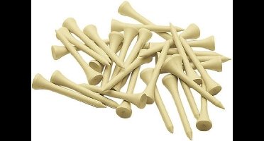 Houten golftees naturel 54mm - 2 1/8 inch (50 stuks)