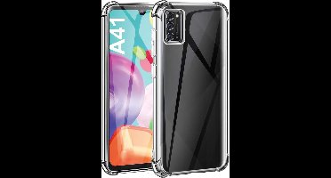 Hoesje geschikt voor Samsung Galaxy A41 - Anti Shock Proof Siliconen Back Cover Case Hoes Transparant