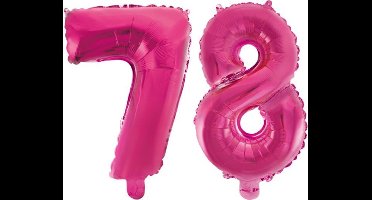 Folieballon 78 jaar roze 86cm