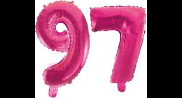 Folieballon 97 jaar roze 86cm