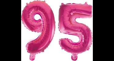 Folieballon 95 jaar roze 41cm