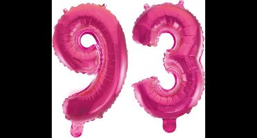 Folieballon 93 jaar roze 86cm