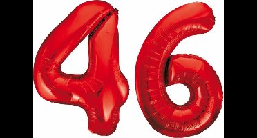 Folieballon 46 jaar rood 86cm