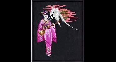 Pako borduurpakket Geisha met Fujiyama met telpatroon 216.223