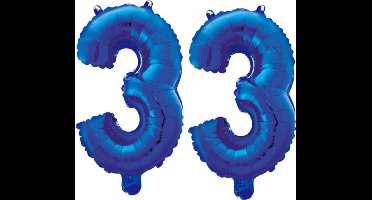 Folieballon 33 jaar blauw 86cm