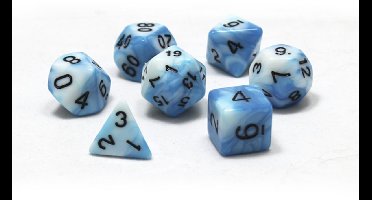 Dobbelsteen - Dice LightBlue & White  dobbelstenen voor Dungeons & Dragons