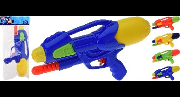 1x Waterpistolen/waterpistool oranje van 30 cm met pomp kinderspeelgoed - waterspeelgoed van kunststof - waterpistolen met pomp