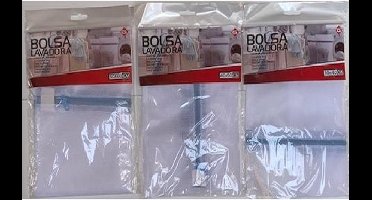 Waszakjes met rits - Set van 3 - wit