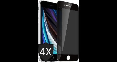 Privacy Screenprotector geschikt voor iPhone SE 2022 / 2020 / 8 / 7 - 4x FullGuard Screen Protector