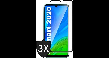 Screenprotector geschikt voor Huawei P Smart 2020 - Full Screen Protector Glas - 3 Stuks