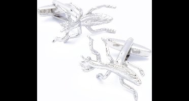 Manchetknopen - Bidsprinkhaan Praying Mantis Zilverkleurig