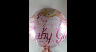 Ballon geboorte baby girl, beer, 40 cm kindercrea
