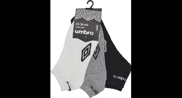 Umbro sneaker sokken dames - fitness tricolor multipack - 6 paar - maat 36/40 - enkelsokken