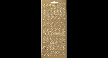 Stickers - goud - cijfers - 10x23 cm