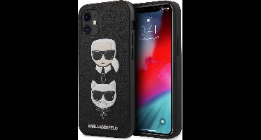 Zwart hoesje van Karl Lagerfeld - Backcover - iPhone 12 Mini - Saffiano