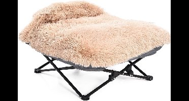 Napzzz Honden en kattenmand Ligstoel Fuzzle met Kussen - Beige 72 x 72 x18 cm