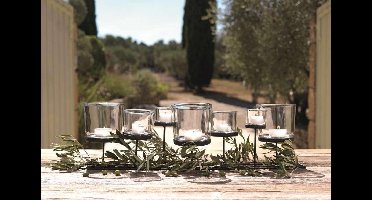 Windlicht zwart Metaal - Lengte 70 cm